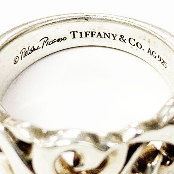 Sterling Paloma Picasso Tiffany & Co Loving Heart Ring 6g  Tiffany & Co Triple Loving Heart Ring No 12 Silver Ring Pinky